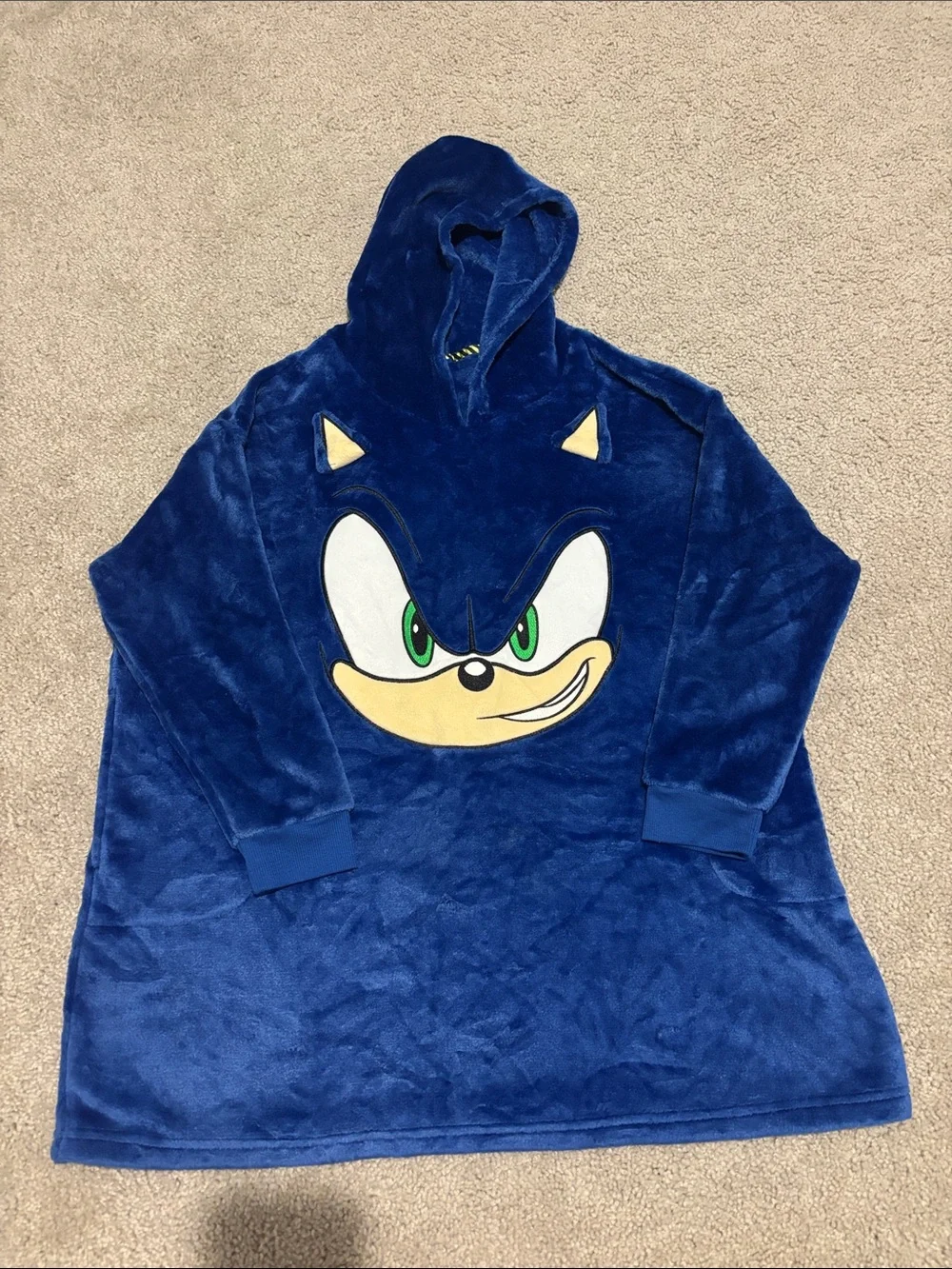 Blue Plush Character Hooded Nightgown for Kids